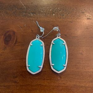 Silver/turquoise drop earrings